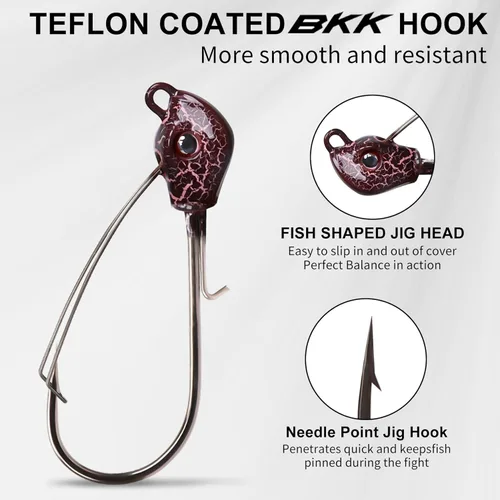 Miniatura 3 de TRUSCEND Jigs Fishing Lures with Ultra Smooth Teflon Hook, Tour Grade Titanium Weed Guard Swim Jigs, Valuable Weedless Skirted Jig, Well-Made Lures