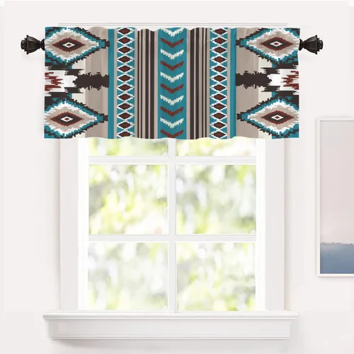 Miniatura 37 de Shrahala Art Nouveau Floral Pattern Blackout Curtain Tiers, Delicate Vine and Flower Design Kitchen Valance Light Blocking Tier Drapes with Rod