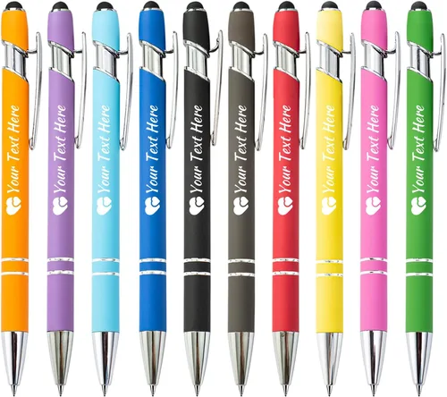 Miniatura 27 de Bolígrafos personalizados con lápiz capacitivo, bolígrafos personalizados impresos con tu logotipo o mensaje, ideales para regalos, promociones