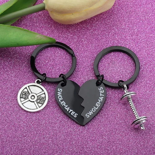 Miniatura 2 de Llavero de entrenamiento de joyería de fitness regalo de levantamiento de pesas llavero fitness parejas regalo amistad llavero