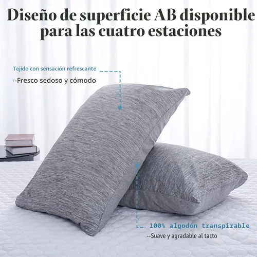 Miniatura 2 de CHOSHOME Fundas de almohada refrescantes con cremallera Fundas de almohada Q-Max > 0.45 con cremallera para personas que duermen con calor, suaves