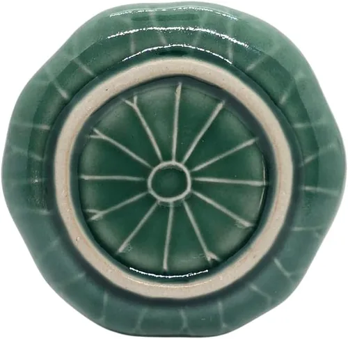 Miniatura 7 de Bandeja pequeña en forma de hoja de loto verde oscuro de 4 pulgadas, hecho a mano, plato decorativo de porcelana de cerámica, recipiente