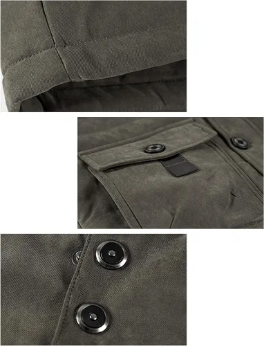 Miniatura 6 de Tanming - Abrigo de invierno para hombre con forro de piel sintética y capucha desmontable