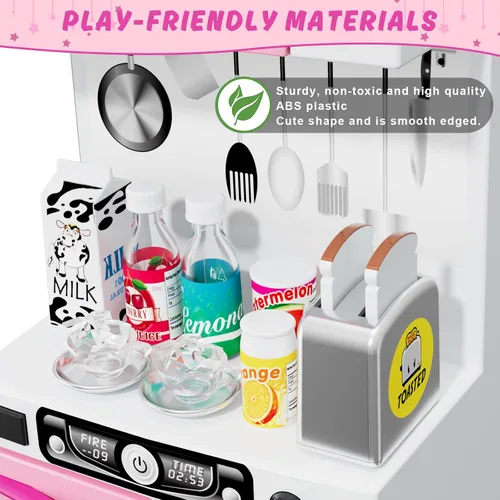 Miniatura 4 de Wee Wonders - Juego de cocina para niños de 5 en 1 con luces y sonidos realistas, juguetes de mini cocina para niñas, juguete de casa de cocina
