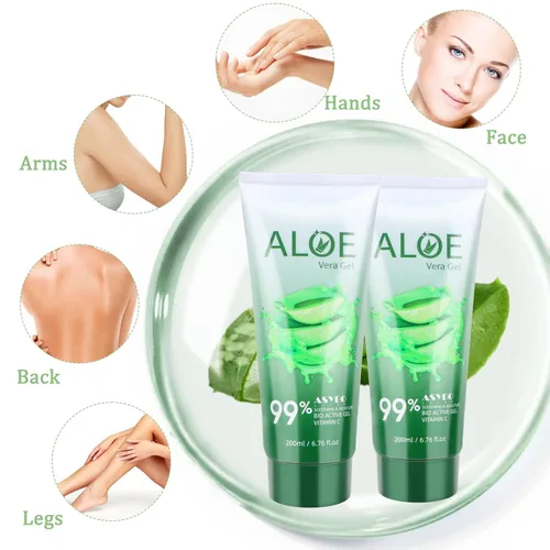 Miniatura 7 de Gel de aloe vera de 200 x 0.1 fl oz, 99% orgánico puro aloe vera hidratante facial y corporal, crema de aloe natural para piel seca, quemaduras
