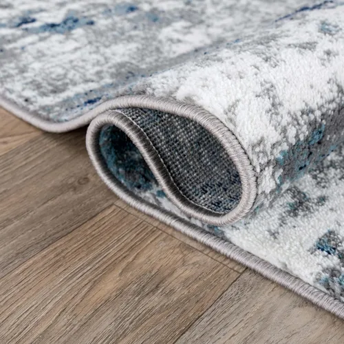 Miniatura 3 de Rugshop Alfombra abstracta azul envejecida moderna inspirada en acuarela bohemia para entrada, cocina y baño, 2 x 3 pies