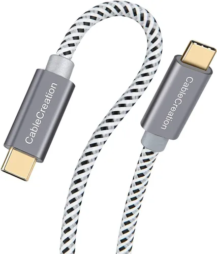 Miniatura 8 de CableCreation Cable USB C a USB C de 6.6 pies, paquete de 2 unidades PD de 100 W con pantalla LED, cable USB C duradero trenzado con pantalla