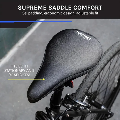 Miniatura 2 de Domain Ciclismo Premium Bike Gel asiento funda de cojín 10.5 x 7 pulgadas, la más cómoda silla de montar para bicicleta con cojín para Clase