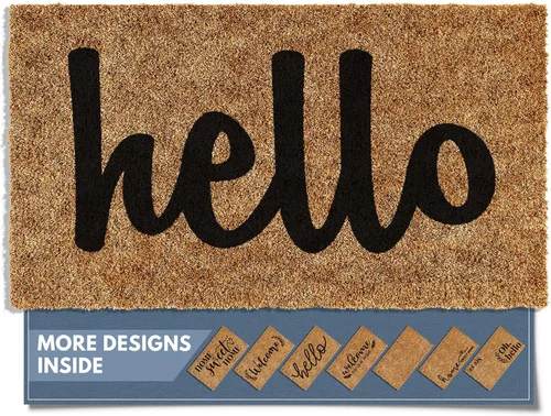 Miniatura 19 de Barnyard Designs Felpudo de bienvenida para exteriores, alfombra grande de entrada para puerta principal, marrón (Home Sweet Home, 30" x 17")
