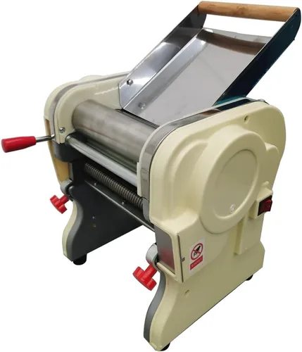 Miniatura 8 de Máquina eléctrica de prensa de pasta de acero inoxidable, máquina de fabricación de fideos de cuchillo redondo de 0.118 in, ancho ajustable