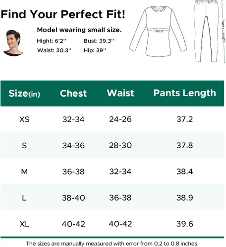 Miniatura 7 de INNERSY Conjunto de ropa interior térmica para hombre, ligero, capa base, pantalones largos para ejercicio de invierno