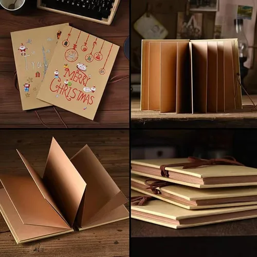Miniatura 3 de Álbum de fotos de bricolaje autoadhesivo, 5 pulgadas, 6 pulgadas, 8 pulgadas, kraft/álbum de papel negro, colección de fotos, libro de recuerdos