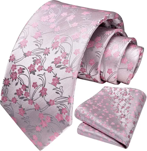 Miniatura 16 de Corbatas florales tejidas clásicas para hombre, corbata cuadrada de bolsillo, corbatas formales para hombres, boda con pañuelo