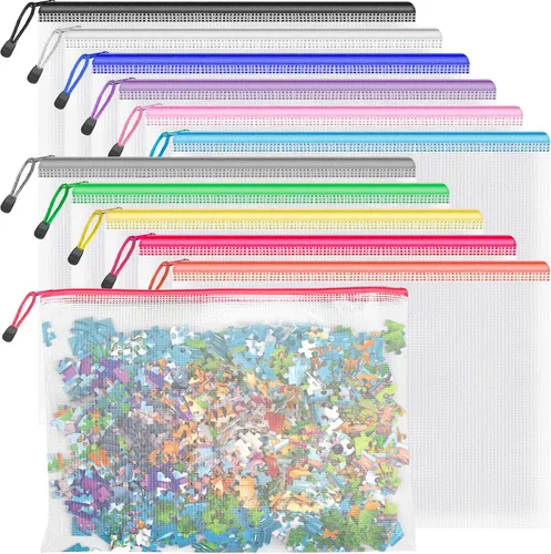 Miniatura 11 de Umriox Bolsa con cremallera, 16.9 x 12.4 pulgadas (12 colores, 12 paquetes), bolsas extra grandes con cremallera, bolsas impermeables