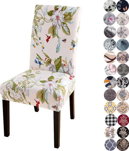 Miniatura 29 de Fundas elásticas para sillas de comedor, con protección contra mascotas, fiestas, de ajuste universal, hechas de suave poliéster Mariposas