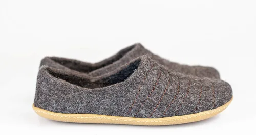 Miniatura 2 de BureBure Women's Wool Slippers Cocoon Clogs Dark Grey Brown