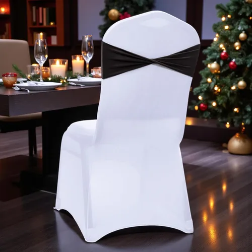 Miniatura 44 de MDS® Paquete de 10 bandas elásticas de elastano para silla sin hebilla deslizante, lazo elástico reutilizable para silla para boda, recepción