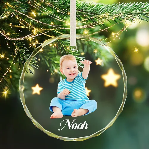 Miniatura 13 de Adornos de Navidad personalizados 2025, adorno de Navidad personalizado de doble cara, adorno de foto para árbol de Navidad para niños, mamá, papá