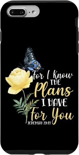 Miniatura 12 de iPhone 16 Christian Bible Verse Butterfly Rose Flower Jeremiah 29:11 Case