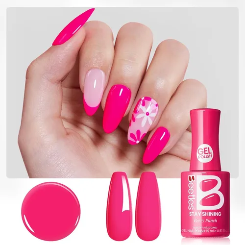 Miniatura 343 de Beetles - Esmalte de uñas de gel rosa claro, 0.5 fl oz, color rosa bebé, esmalte de gel que se absorbe con luz UV LED, arte de uñas de verano, salón