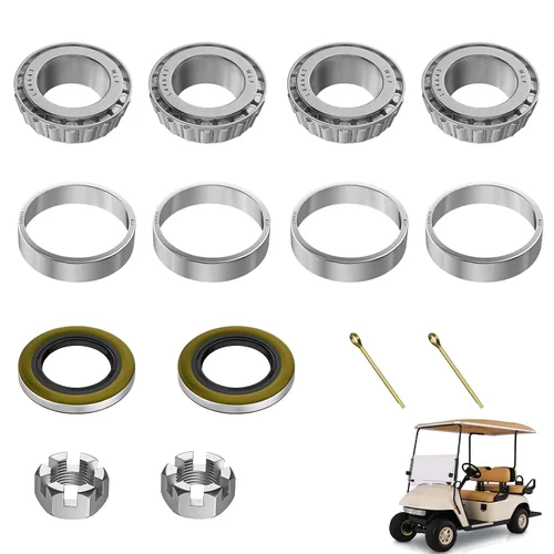 EZGO TXT - Juego de rodamientos y sellos de eje delantero adecuado para carros de golf eléctricos y gasolina EZGO TXT de 1976 en adelante, OEM #