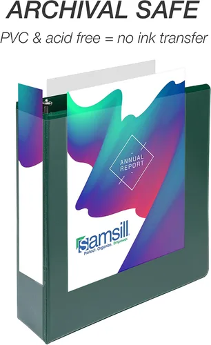Miniatura 155 de Samsill - Carpeta duradera de 5 pulgadas, fabricada en los Estados Unidos, con anillos en D, transparente y personalizable, color blanco