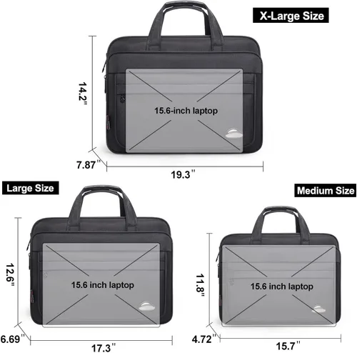 Miniatura 3 de Maletines grandes para hombres bolsa de lona de 15.6 pulgadas 17 pulgadas 19 pulgadas portátil caso trabajo bolsas oficina mensajero