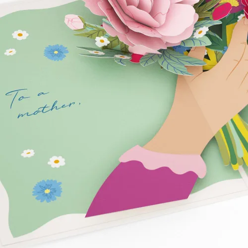 Miniatura 3 de Lovepop Tarjeta desplegable de flores para el Día de la Madre, ramo floral pastel 3D, tarjeta de felicitación para mamá, esposa, hija, mamá, ella