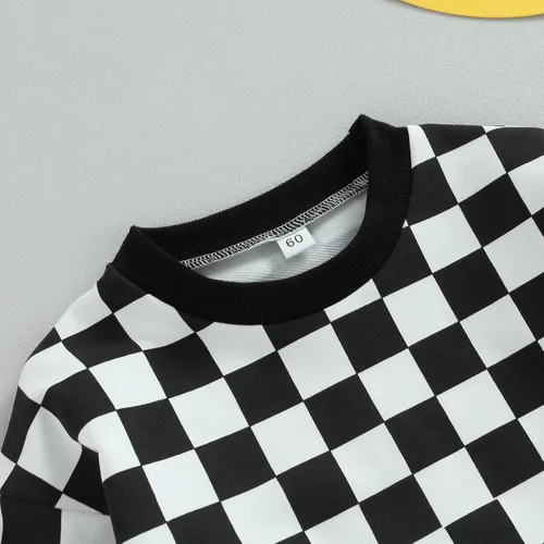 Miniatura 26 de Karuedoo Sudadera a cuadros para bebé niño y niña, mameluco de gran tamaño, manga larga, con burbujas, ropa neutra para otoño