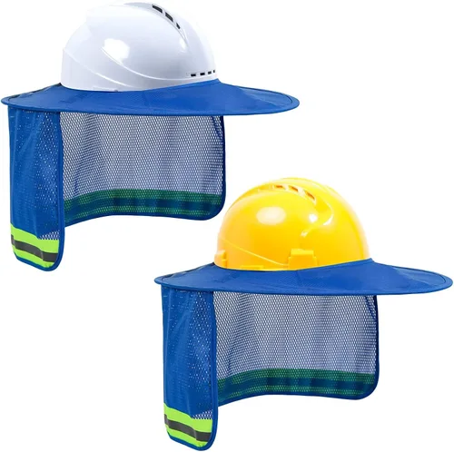 Miniatura 19 de TCCFCCT Parasol para sombrero duro, escudo de cuello de ala completa, 2 paquetes, casco duro no incluido