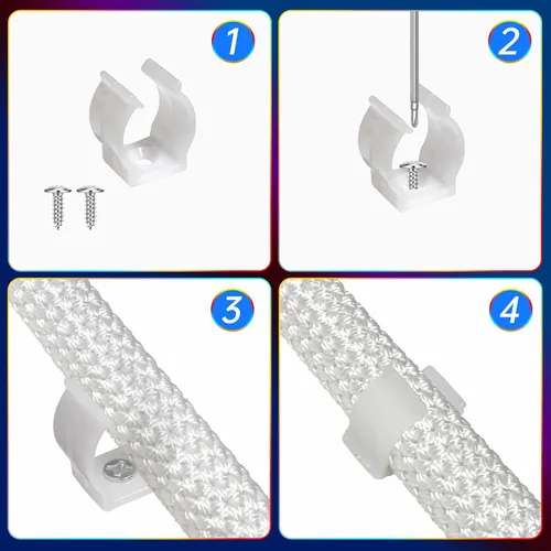 Miniatura 9 de Cuerda de luces LED, tira de luces LED de neón de 9.84 pies con luminosa de 360 grados, 5 V USB flexible IP67, impermeable, sincronización