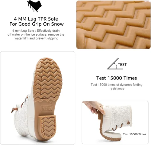Miniatura 6 de STQ - Botas de pato para mujer, Botas de invierno acolchadas para la nieve
