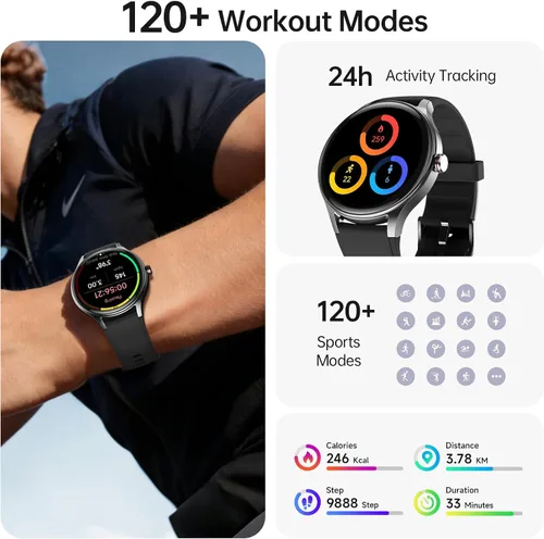 Miniatura 5 de Woneligo Relojes inteligentes para hombres y mujeres, reloj AMOLED de fitness con pantalla táctil de 1.57 pulgadas para iPhone y Android, monitor