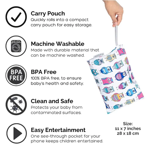 Miniatura 5 de Suessie Funda para carrito de compras y funda para silla alta con almohada de apoyo de cojín (búhos con cojín)