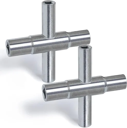 Juego de llaves Sillcock de 4 vías, 1/4 pulgadas, 9/32 pulgadas, 5/16 pulgadas, 11/32 pulgadas para grifo, espitas y la mayoría de válvulas, paquete