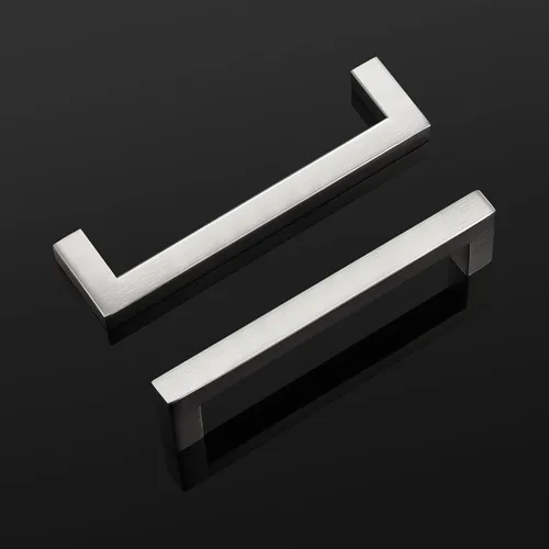 Miniatura 2 de Probrico - Paquete de 10 manijas de acero inoxidable para gabinete de cocina, agujeros centrales de 4 pulgadas de níquel satinado cepillado