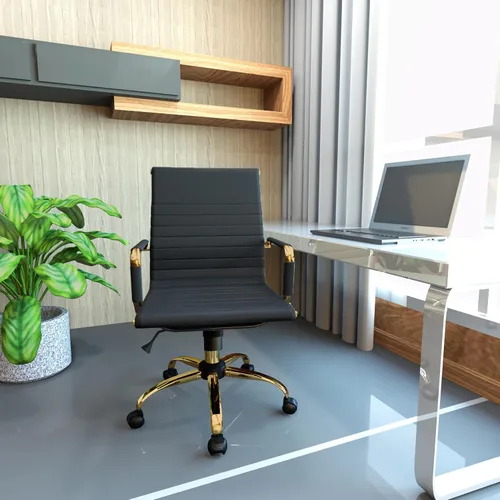 Miniatura 2 de LeisureMod Harris - Silla de oficina ejecutiva ergonómica moderna, silla de escritorio de piel con respaldo alto con altura ajustable, control