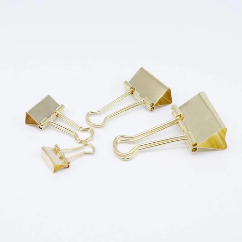 Miniatura 5 de Abrazaderas de papel con clip para carpeta, varios tamaños (Mini, pequeño, mediano, grande), 100 clips para suministros escolares de oficina (dorado)