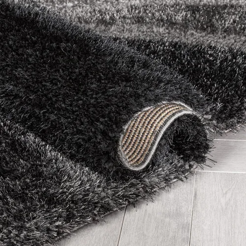 Miniatura 6 de Well Woven Luze - Alfombra geométrica de felpa suave y gruesa con textura 3D, color negro, 2 x 7 pies (2 pies 3 pulgadas x 7 pies 3 pulgadas)