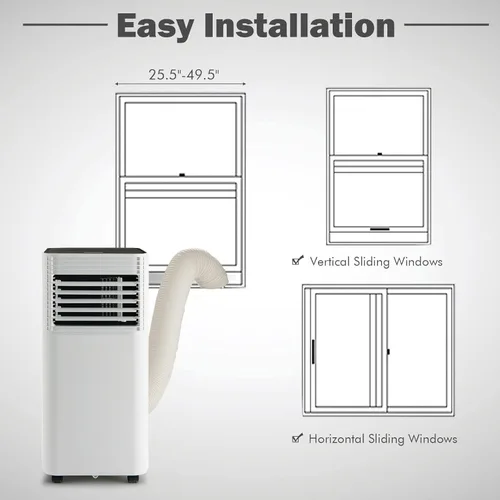 Miniatura 6 de PETSITE Aire acondicionado portátil, unidad de enfriamiento de CA de 8000 BTU para habitación, unidad de CA 3 en 1 con enfriador de aire, ventilador