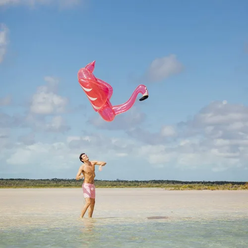 Miniatura 3 de Funboy FLA-C - Flotador inflable y gigante con forma de flamenco y con brillantina, para fiestas de verano en la piscina y entretenimiento