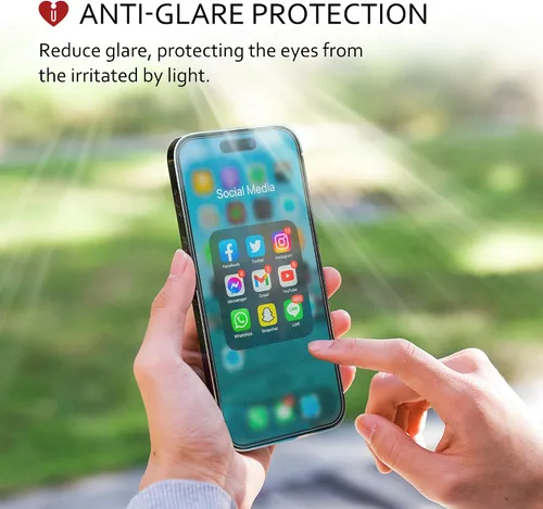 Miniatura 5 de iCarez Protector de pantalla mate antirreflejos HD para iPhone 16 Plus iPhone 15 Pro Max de 6.7 pulgadas [3 unidades] (compatible con fundas)