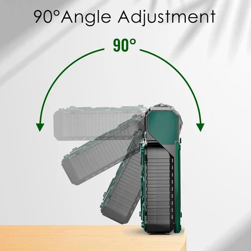 Miniatura 5 de Sendowtek Ventilador de batería portátil para acampar con panel solar, ventilador recargable de 10400 mAh con temporizador, luz LED, pequeños