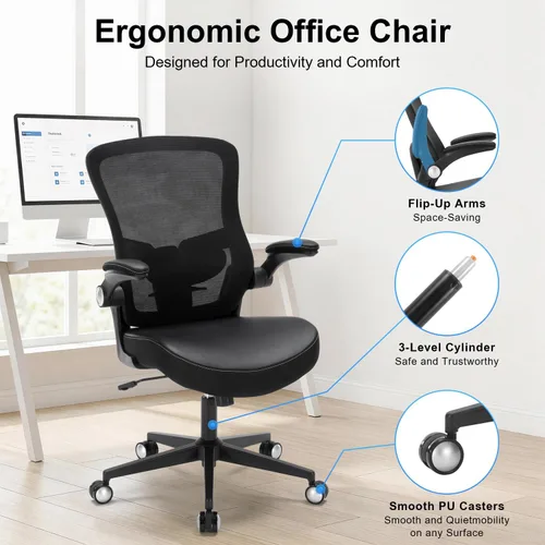 Miniatura 8 de Silla de oficina resistente, silla de oficina ergonómica de escritorio de 400 libras para personas pesadas, sillas de escritorio de oficina en casa