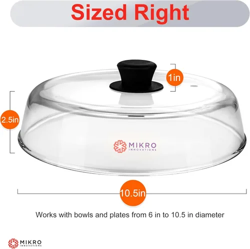 Miniatura 3 de Cubierta de vidrio para salpicaduras de microondas para plato de alimentos, resistente protector de salpicaduras de vidrio de borosilicato