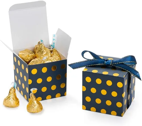 Miniatura 15 de AWELL Caja de dulces de regalo rosa a granel de 2 x 2 x 2 pulgadas con cinta rosa caja de favor de fiesta, paquete de 50 Caja rosa con cinta rosa