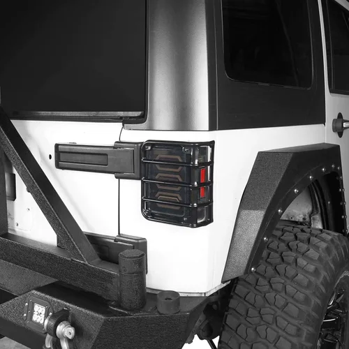 Miniatura 3 de Hooke Road Wrangler - Fundas para luz trasera Euro Guard en negro para Jeep Wrangler JK y JKU Unlimited 2007-2018 - Par