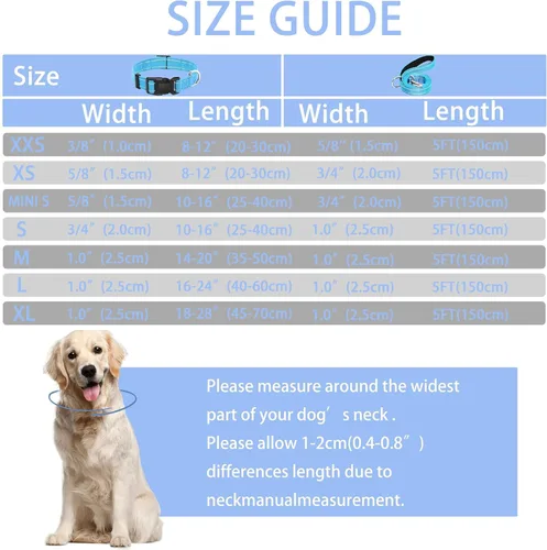 Miniatura 4 de collar reflectante para perros con hebilla de bloqueo de seguridad, collares de nailon suaves y transpirables ajustables para perros pequeños, Azul