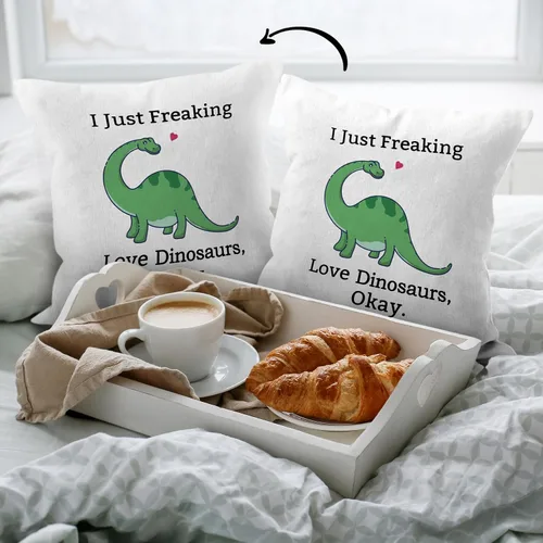 Miniatura 6 de HIWX Fundas de almohada de dinosaurio de 18 x 18 pulgadas de doble cara, regalos para amantes de los dinosaurios para niños, niñas, mujeres