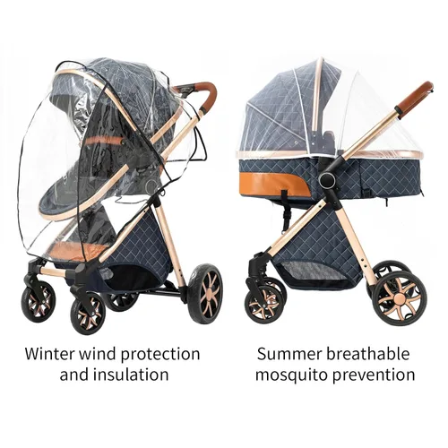 Miniatura 9 de Cochecito de bebé 2 en 1 reversible portátil estándar, cochecito convertible plegable para bebé, carriola para recién nacidos, capazo plegable de 2